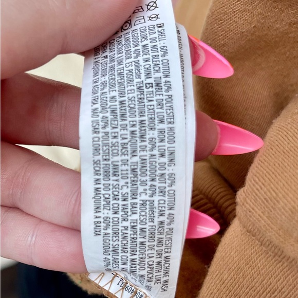 Forever 21 Brown Long Sleeve Cropped Balloon Sleeve Hoodie Size Medium - Picture 5 of 5